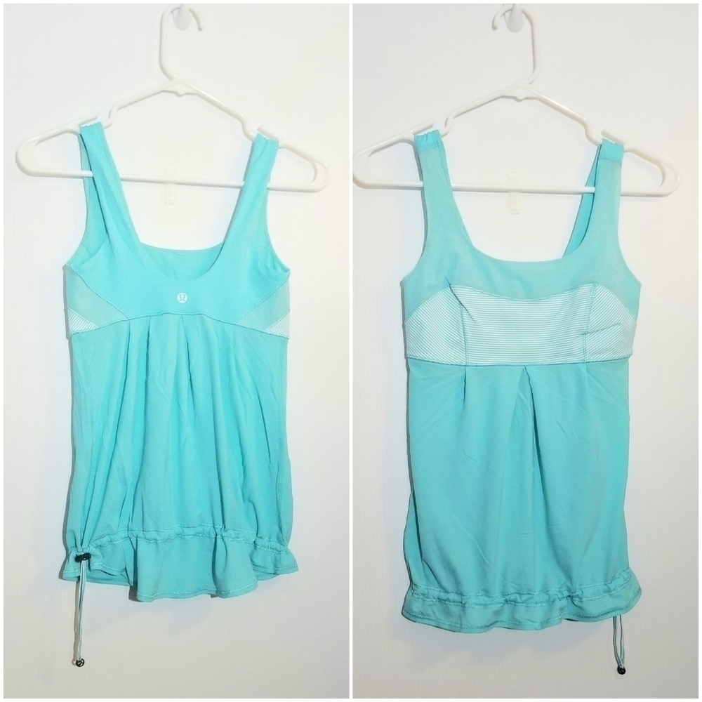 Lululemon Pastel Light Teal Workout Athletic Tank Top, size 2